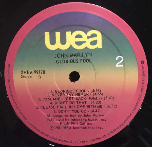 John Martyn : Glorious Fool (LP, Album)