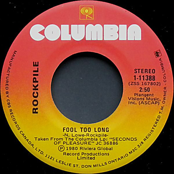 Rockpile : Teacher Teacher / Fool Too Long (7", Single)