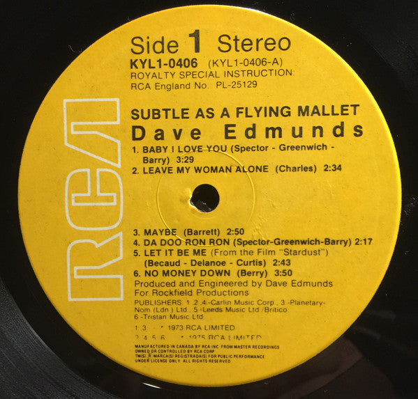 Dave Edmunds : Subtle As A Flying Mallet (LP, Album, RE)