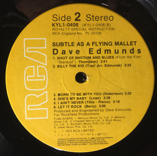 Dave Edmunds : Subtle As A Flying Mallet (LP, Album, RE)