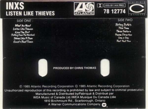 INXS : Listen Like Thieves (Cass, Album, Dol)