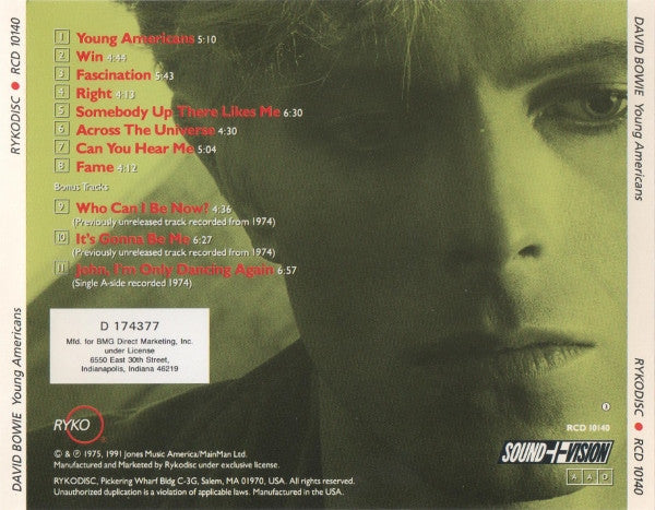 David Bowie : Young Americans (CD, Album, Club, RE, RM)