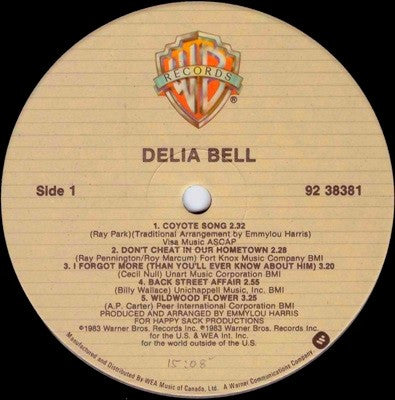 Delia Bell : Delia Bell (LP, Album)