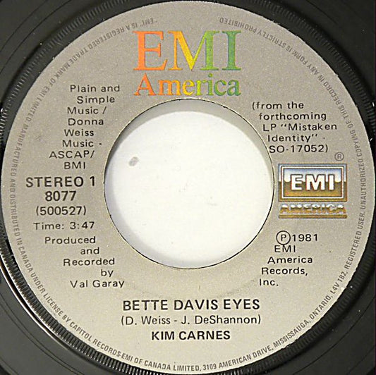 Kim Carnes : Bette Davis Eyes (7", Single)