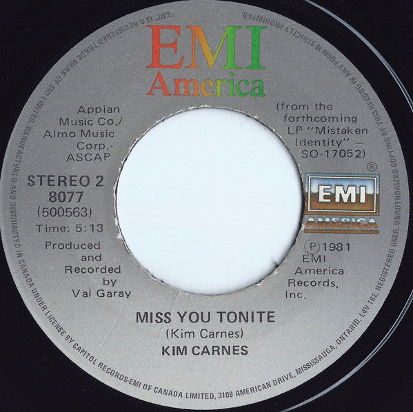 Kim Carnes : Bette Davis Eyes (7", Single)