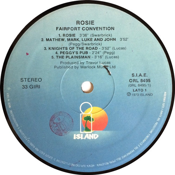 Fairport Convention : Rosie (LP, Album, RE)