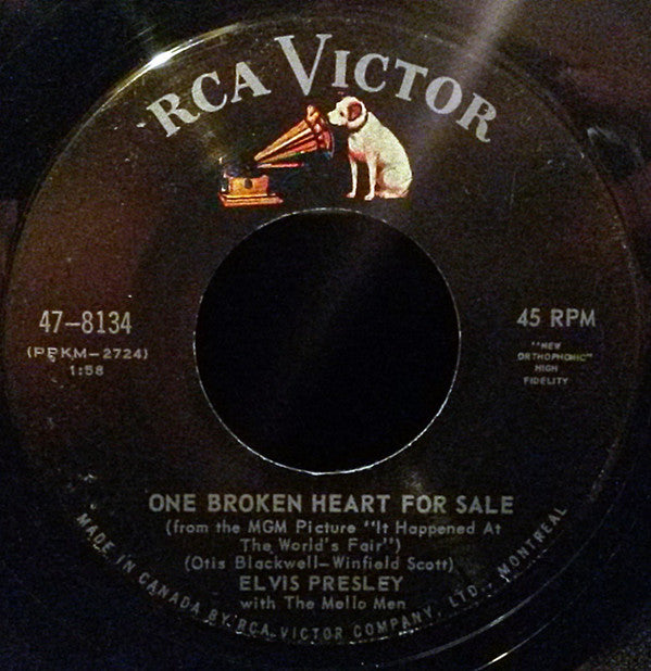 Elvis Presley With The Mello Men* : One Broken Heart For Sale (7", Single)