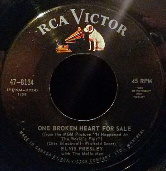 Elvis Presley With The Mello Men* : One Broken Heart For Sale (7", Single)