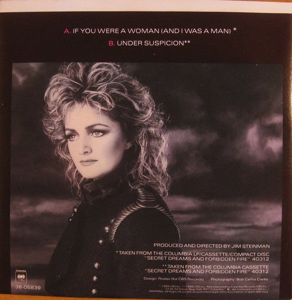 Bonnie Tyler : If You Were A Woman (And I Was A Man) (7", Single, Styrene, Pit)