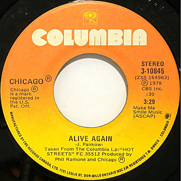 Chicago (2) : Alive Again (7", Single)