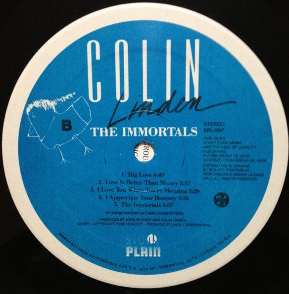 Colin Linden : The Immortals (LP, Album)