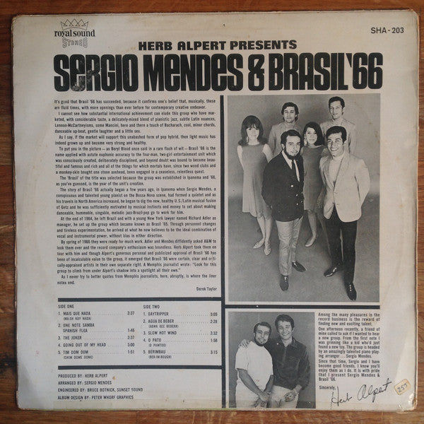 Herb Alpert Presents Sérgio Mendes & Brasil '66 : Herb Alpert Presents Sergio Mendes & Brasil '66 (LP, Album)