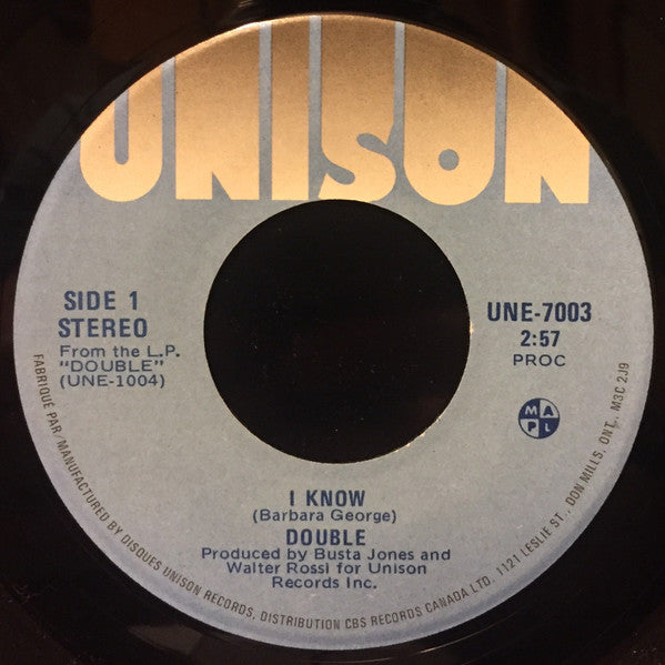 Double (10) : I Know / Broken Glass (7", Single)