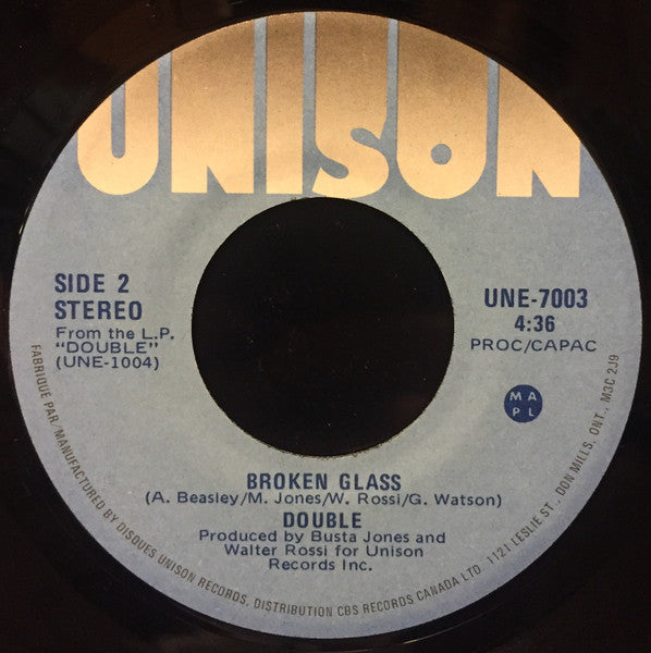 Double (10) : I Know / Broken Glass (7", Single)