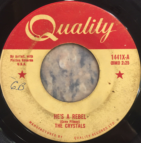 The Crystals : He's A Rebel / I Love You Eddie (7", Single, Mfg)