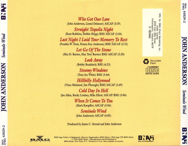 John Anderson (3) : Seminole Wind (CD, Album, Club, RE)