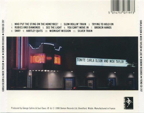 Carla Olson & Mick Taylor : Live (CD, Album)