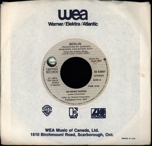 Berlin : No More Words (7", Single)