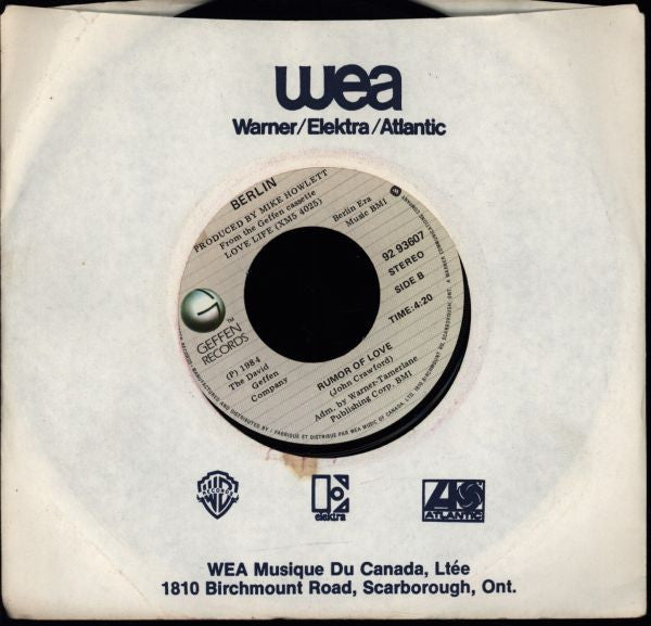 Berlin : No More Words (7", Single)