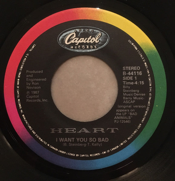 Heart : I Want You So Bad (7", Single)