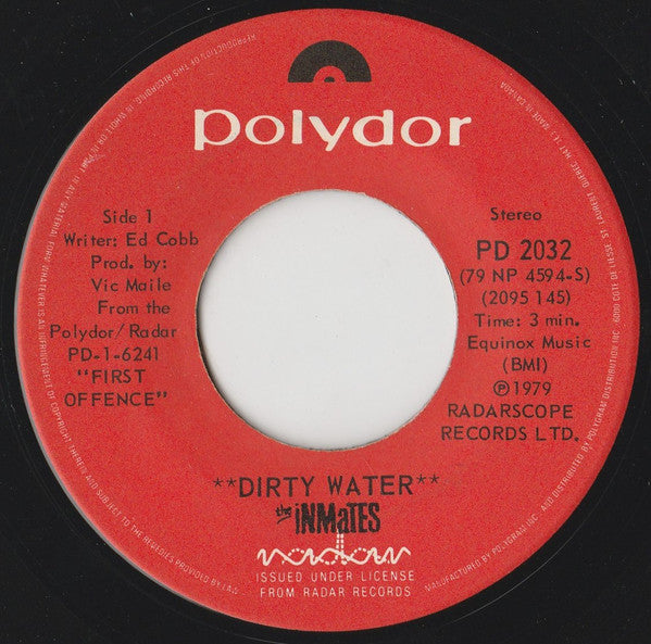 The Inmates (2) : Dirty Water (7", Single)