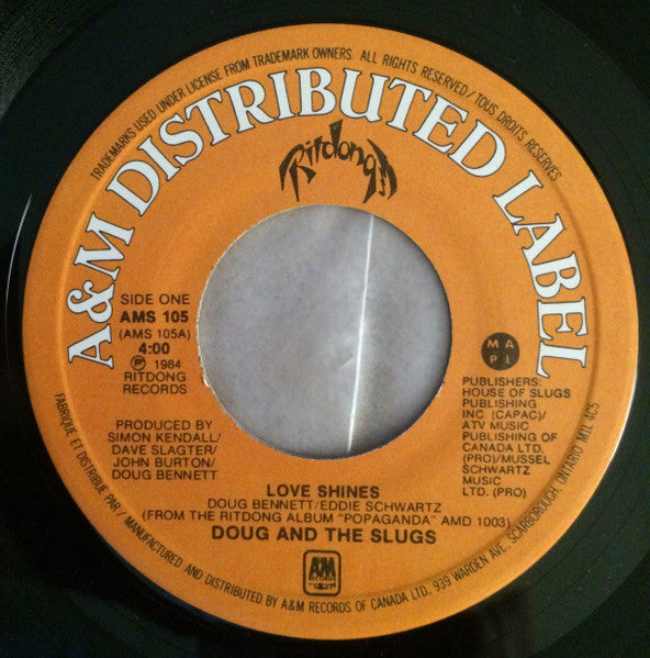 Doug And The Slugs : Love Shines (7", Single)