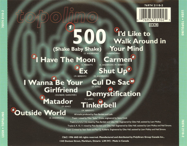 Lush : Topolino (CD, Comp)