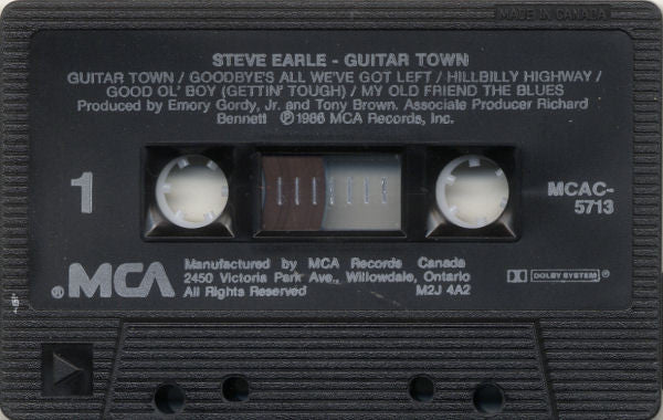 Steve Earle : Guitar Town (Cass, Album, Dol)