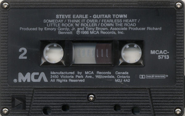 Steve Earle : Guitar Town (Cass, Album, Dol)