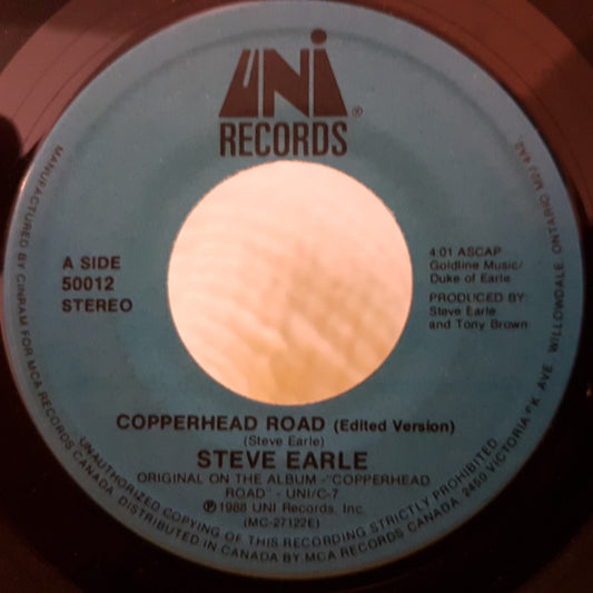 Steve Earle : Copperhead Road (Edited Version) (7")