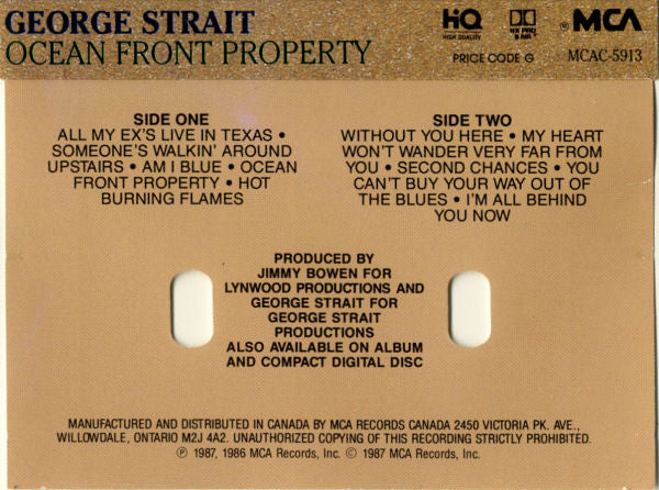 George Strait : Ocean Front Property (Cass, Album, Dol)