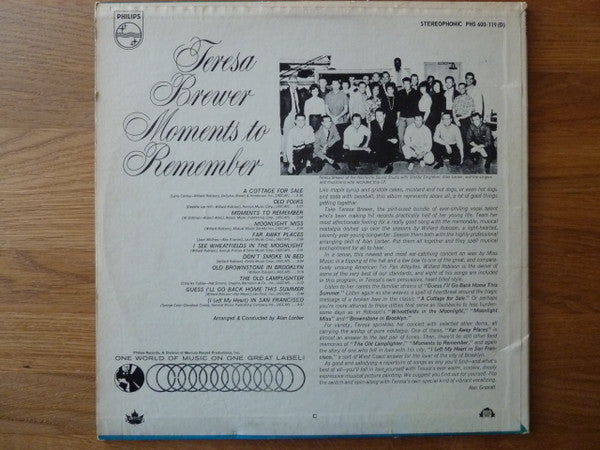 Teresa Brewer : Moments To Remember (LP, Album)