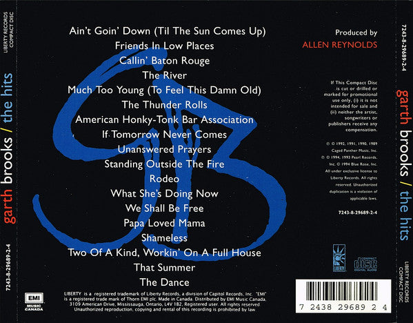 Garth Brooks : The Hits (CD, Comp)