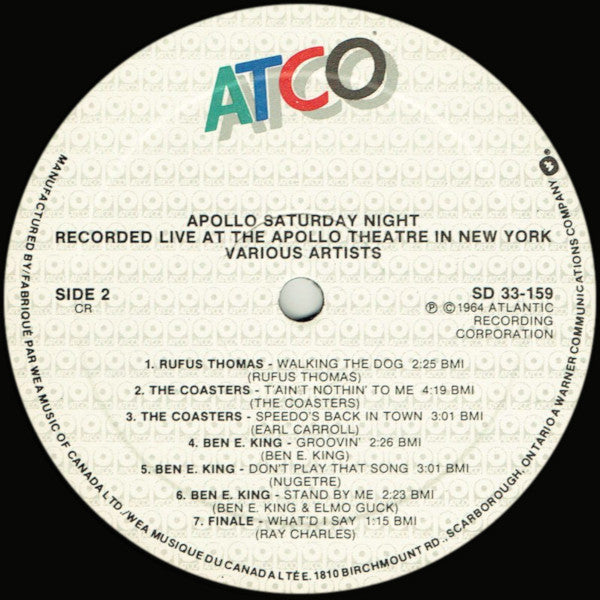 Various : Apollo Saturday Night (LP, Album, RE)