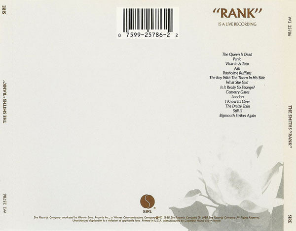 The Smiths : Rank (CD, Album, Club)