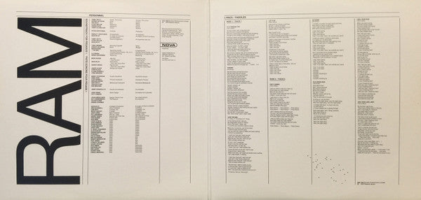 Ram (28) : Soundtrack For Pegasus 1 (LP, Album, Gat)