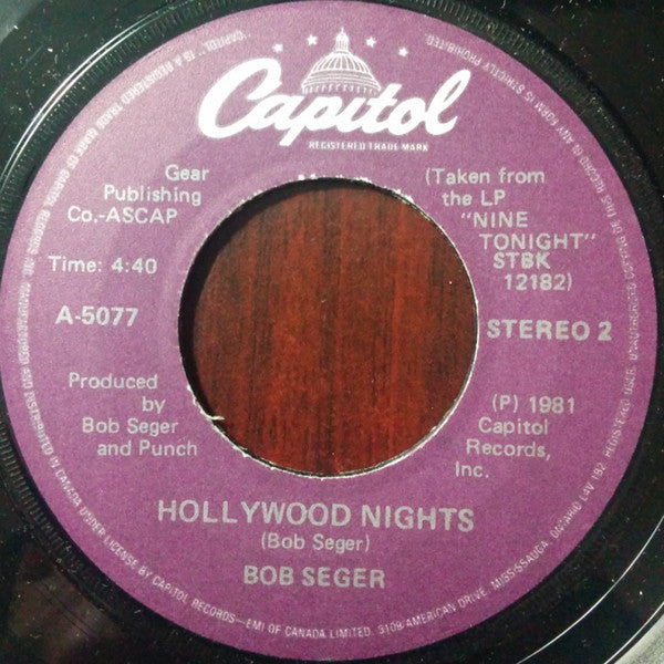 Bob Seger : Feel Like A Number (7")
