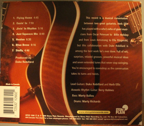 Duke Robillard And Herb Ellis : Conversations In Swing Guitar (CD, Album)