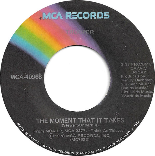 Trooper (4) : The Moment That It Takes (7", Single)