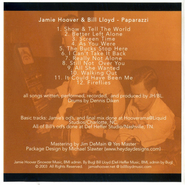 Jamie Hoover & Bill Lloyd (3) : Paparazzi (CD, Album)