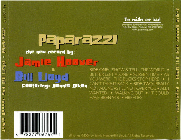 Jamie Hoover & Bill Lloyd (3) : Paparazzi (CD, Album)