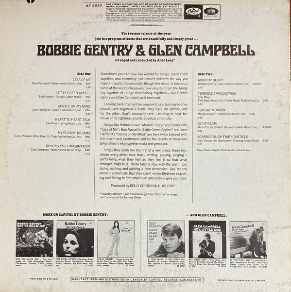 Bobbie Gentry And Glen Campbell : Bobbie Gentry & Glen Campbell (LP, Album)