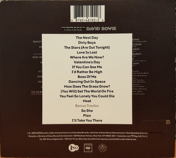 David Bowie : The Next Day (CD, Album, Dlx)