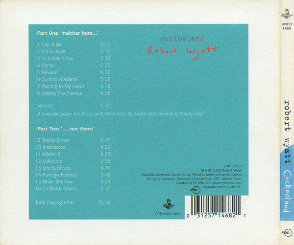 Robert Wyatt : Cuckooland (CD, Album, Dig)