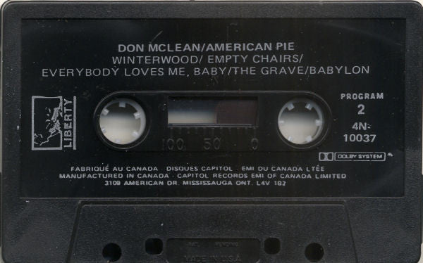 Don McLean : American Pie (Cass, Album, RE, SDR)