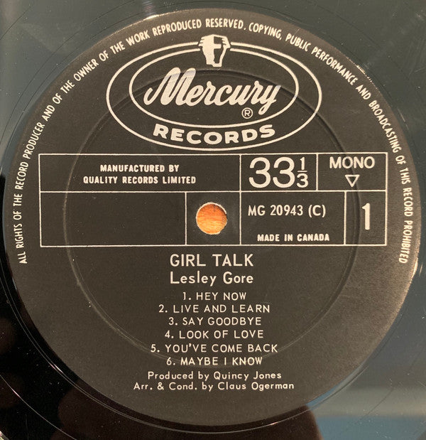 Lesley Gore : Girl Talk (LP, Mono)