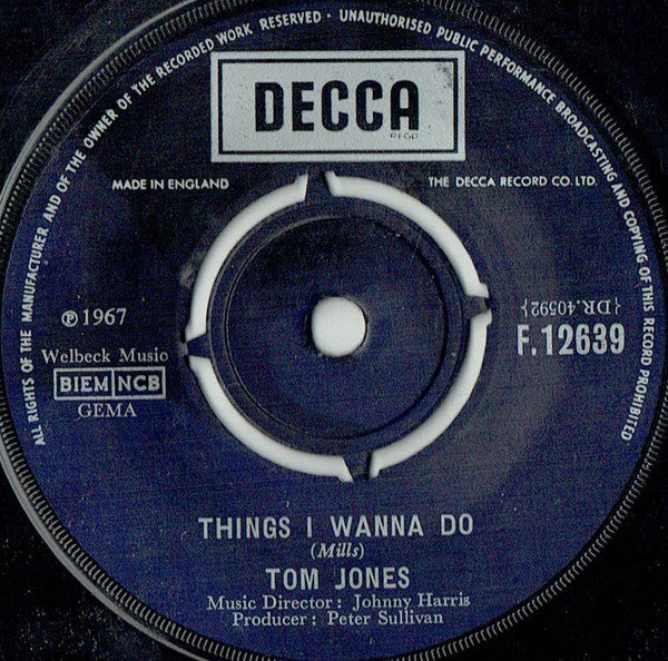 Tom Jones : I'll Never Fall In Love Again (7", Single)
