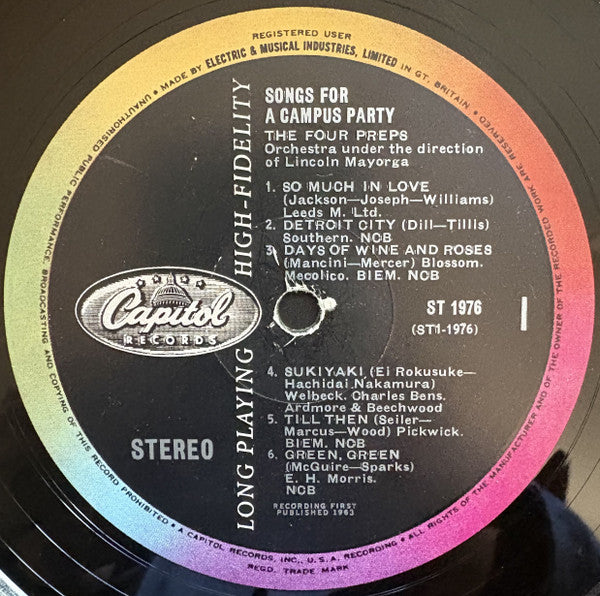 The Four Preps : Songs For A Campus Party (LP)