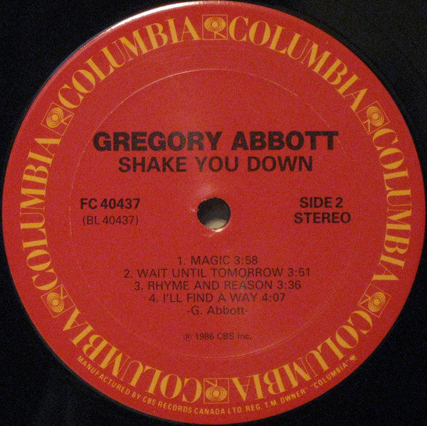 Gregory Abbott : Shake You Down (LP, Album)