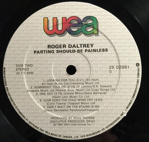 Roger Daltrey : Parting Should Be Painless (LP, Album)